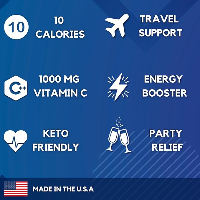 HydroMATE Electrolytes Powder Drink Mix Packets Hydration Accelerator Low Sugar Rapid Party Relief Recovery Vitamin C Plus Caffeine Watermelon 30 Count