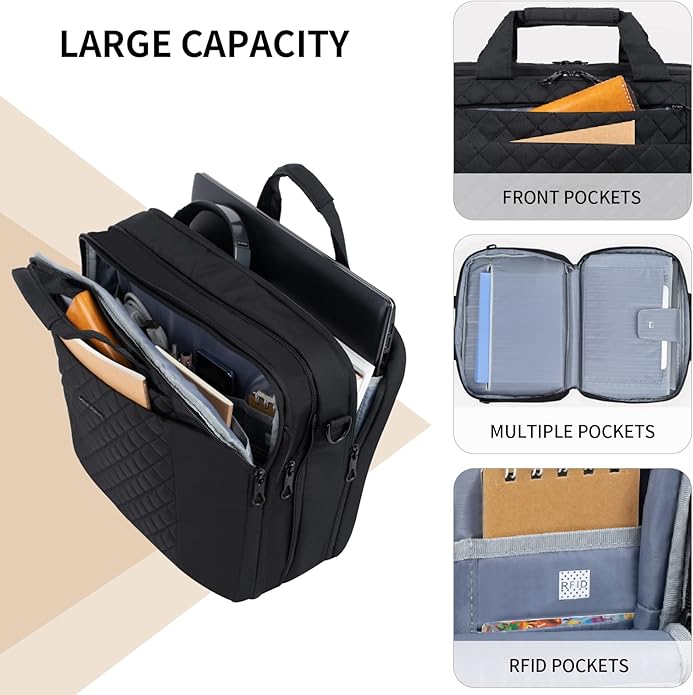 KROSER Laptop Bag 15.6 Inch Briefcase Shoulder Bag Water Repellent Laptop Bag Bussiness Carrying Handbag