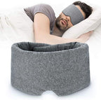 FRESHME Cotton Sleep Eye Mask for Women Men - 100% Blocking Light Travel Blindfold, Soft Zero Pressure Grey Eyes Cover with Adjustable Velcro Strap for Side Sleeper Night Sleeping, Work Nap and Yoga