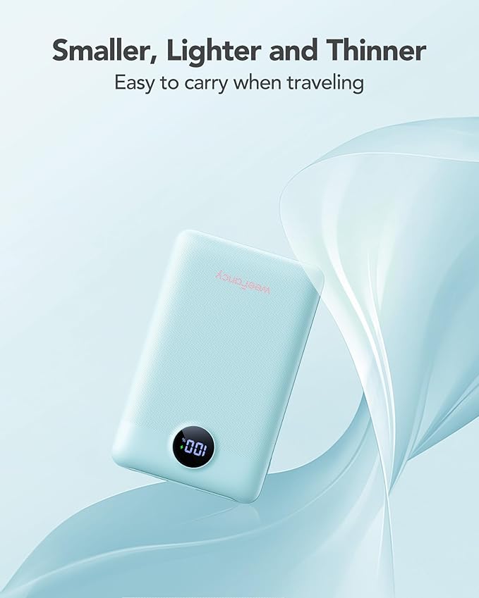 Mini Portable Charger with Built-in Cables 22.5W Fast Charging Power Bank USB-C Small Battery Pack 10000mAh Travel Essential Slim Battery for iPhone 17/16/15/14, Samsung 25/24, and More