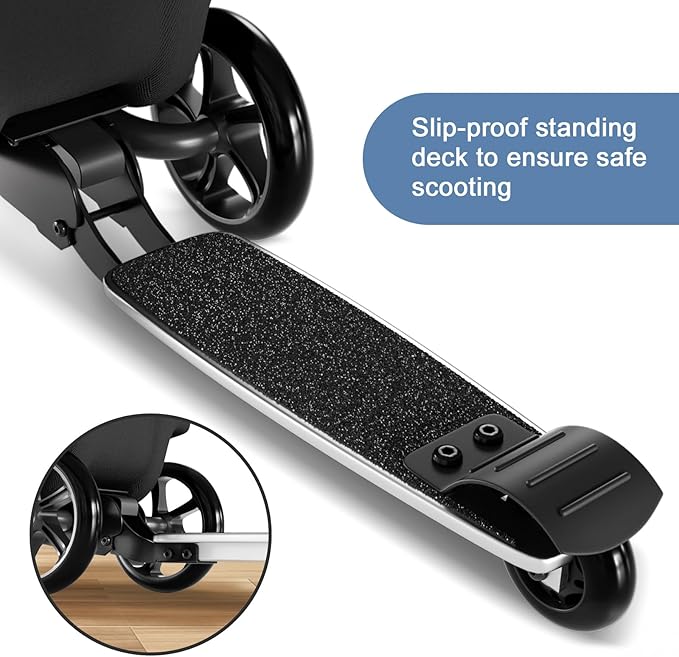 Baotree 2-in-1 Ride-On Scooter Suitcase, Scooter Luggage for Kids Ages 5-12, Foldable & Lightweight Carry with LED Light-Up Wheels