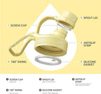 IDEUS Insulated Stainless Steel Water Bottle with 2 Leak-Proof Lids, Thermal Water Flask for Hiking Biking, 18oz, Light Yellow