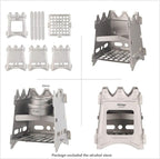 Ultralight Titanium Wood Burning Stove Outdoor Camping Multi-Fuels Alcohol Stove BBQ Stove WS009ST-Ti (Multifunctional Wood Burning Stove)