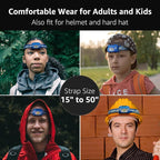 Lepro 320015 Battery Powered Headlamp - 1300Lux Super Bright LED Head Lamp with Red Light, IPX4 Waterproof Headlights for Outdoor Camping, Hiking, Hunting, Power Outages, Emergency, Hurricane - Blue