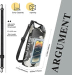 IP68 Waterproof Dry Bag, 2L - Roll Top Waterproof Pool Bag，Dry Bags for Kayaking Waterproof-w/Phone Pouch,Large Waterproof Phone Pouch,Boating & Kayak Accessories Camping (Gray 2L)