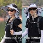 Sun Hat for Men Women with Neck Flap,UPF 50+ UV Protective Hiking Fishing Hats,Wide Brim Sun Hat for Women&Men