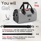 Waterproof Duffel Bag - Motorcycle Dry Bag Tail Bag with Large Storage Space, Waterproof Luggage Duffle Bags with Outer Mesh Zipper Pocket for Camping, Kayaking, Fishing & Traveling