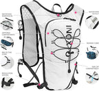 Running Vest for Women Men, Adjustable Chest Straps Running Hydration Vest with 500ml Soft Flask, Lightweight Breathable Reflective Hydration Backpack for Hiking