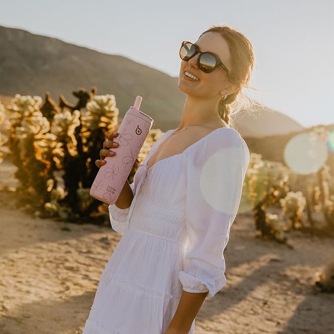 BOTTLE BOTTLE Insulated Water Bottle 24oz with Straw Lid and Handle for Sports Travel Gym Stainless Steel Water Bottles Double-Wall Vacuum Metal Leak Proof BPA-Free