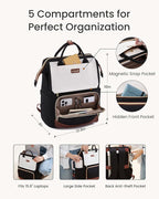LOVEVOOK Laptop Backpack for Women with Giant Tumbler Holder Pocket, 15.6 inch Travel Work Backpack Purse for Nurse Teacher, Waterproof School Bag College Bookbag Cute Casual Daypack for Girls Black