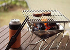CAMPINGMOON Tabletop Small Charcoal Grill Mini Portable Fire Pit 9.65-inch Stainless Steel with Carrying Bag X-MINI-PRO