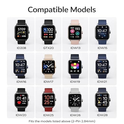 Smartwatch Charger, Magnetic Charging Cable for IDW13/15/16/17/19/21/23/25/26/28, ID208, GTX20, Replacement USB Magnetic Charger Compatible with VeryFit/VeryFitPro App Models Smart watch,, Black