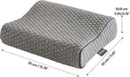Memory Foam Travel Pillow with Washable Cover & Carry Bag – Compact, Soft & Breathable Neck Pillow for Airplane, Camping & Car (Gray- with Extra Gray Cotton Cover, 13.8x11.8x3.9/3.1 inches)