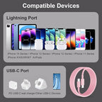 2Pack for Apple iPhone14 pro max Fast Charger Cable Pink 6ft [Apple MFi Certified], USB Type C to Lightning Cable 6 Foot Apple iPhone Charging Cord for Apple iPhone 14 /iPhone13/iPhone12 Pro
