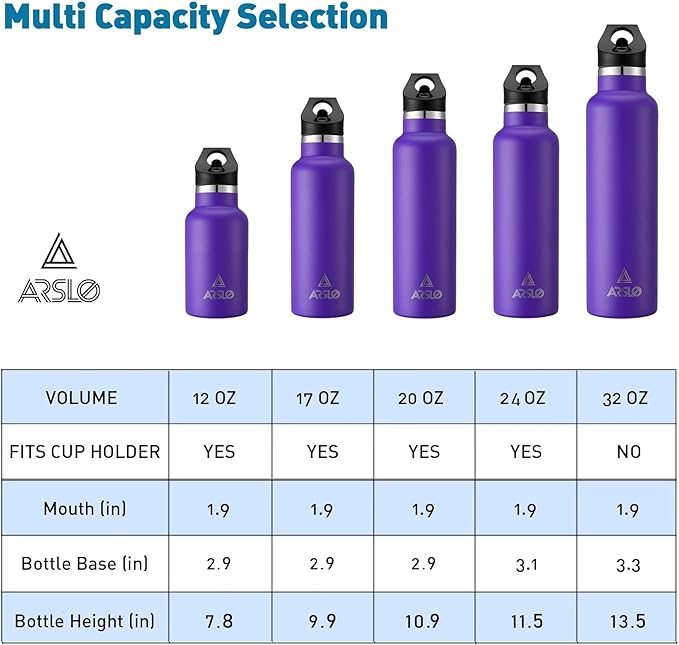 Stainless Steel Double Wall Water Bottles, Vacuum Insulated Bottle With Straw Lid, Insulated Water Bottle Keeps Water Cold for 24 Hours, Hot for 12 Hours, Hiking, Sports