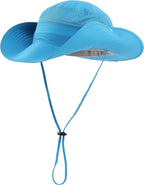 Connectyle Wide Brim Sun Hat for Men Breathable Cowboy Boonie Hat UPF 50+ Sun Protection Bucket Hat for Fishing Hiking
