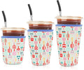 Reusable 3-Pack Iced Coffee Cup Sleeve, Insulated Neoprene, Beverage Holder for Iced Coffee, Durable Drink Sleeve for Cold Beverages, Pickleball Play
