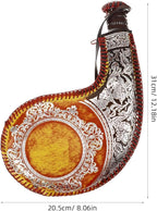 Amosfun Retro Wine Bota Vintage Leather Canteen Hip Flask Pouch Container Mongolia Water Bag with Strap for Travel, Camping, Hiking, 12.20 X 8.07 X 0.98 Inches