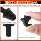 Xuhal 200 Pairs Corded Ear Plugs Silicone Earplugs with Cord Individually Wrapped Reusable Earplugs Sleep Noise Cancelling Hearing Protection for Snoring Shooting Studying Construction (Black)