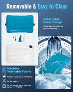 KingCamp Inflatable Pillow for Camping, Extra Large Camping Pillow, Portable Ergonomic Air Pillow with Removable Washable Memory Foam Cover for Camp, Hiking, Car, Beach, Travel