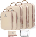PFEYRPK Lightweight Compression Packing Cubes for Suitcases, Compressible Expandable Travel Packing Organizer with Clear Toiletries and Backpack Bag, Travel Essentials for Carry on Luggage 7 Set