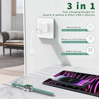 iWatch Chargers for Apple Watch& iPhone, Multi Charging Cable 6FT&20W USB C Block&USB to USB-C Adapter, 3-in-1 Travel Car Office Essentials Charger for i-Watch Series, iPhone 17 16 15 Pro Max/14/13/12