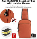 VADOO Sling Bag, Crossbody Bag with Zipper Lock, RFID Blocking & Water Resistant for Men and Women