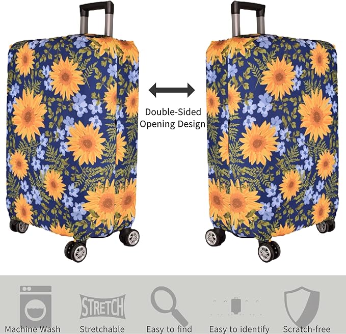 Luggage Cover£¬ Suitcase Covers 19-30 Inch Expandable Anti-Scratch Luggage Protector Flower for Carry on Luggage S 19-20IN