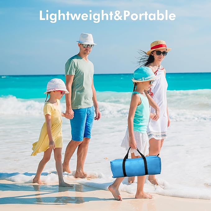 Beach Tent, Portable Sun Shelter for 2/3/4/6-8 Person with UPF 50+ UV Protection, Easy Setup Waterproof Beach Shade Canopy Cabana for Family Outdoor and Picnics, Fishing with Carrying Bag