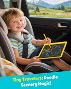 TEKFUN LCD Writing Tablet for Kids, 10-inch Coloring Drawing Pad, Mess Free Doodle Board, Airplane Travel Toys for Boys and Toddlers, Road Trip Essentials, Gifts for 3 4 5 6 7 8 Year Old Girls(Yellow)