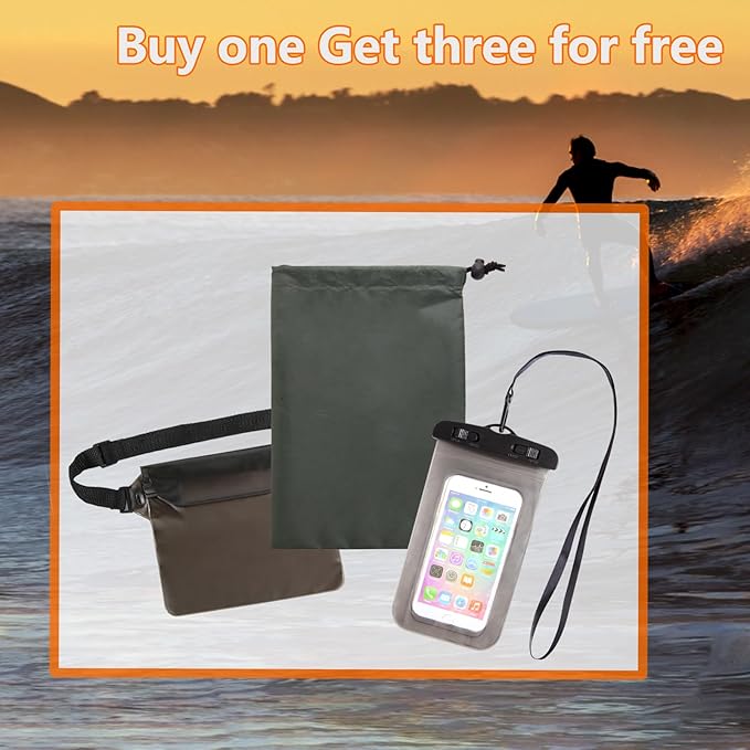 Dry Bag Backpack, 20L Dry Bags Waterproof with Waist Pouch and Phone Case,Roll top Dry bag for kayaking,Marine dry bag for Kayaking,Beach, Rafting, Boating, Hiking, Camping and Fishing