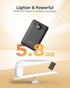 Small Portable Charger Power Bank 10,000 mAh, Upgraded Compact Battery Pack for Phone Charging, PD3.1 & QC Fast Charging Mini Travel Power Bank for iPhone/Samsung/Google/Tablet/AirPod (Black)