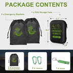 Emergency Blankets for Survival, 2-Pack/4-Pack Space Blankets, Gigantic & Extremely Thick Survival Blanket, Suitable for Outdoor Survival, Camping, and Hiking