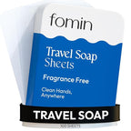 FOMIN - Antibacterial Paper Soap Sheets Tin for Traveling - (100 Sheets) Fragrance Free Portable Travel Hand Soap Sheets, Dissolvable Mini Camping Hand Soap for Hand Washing
