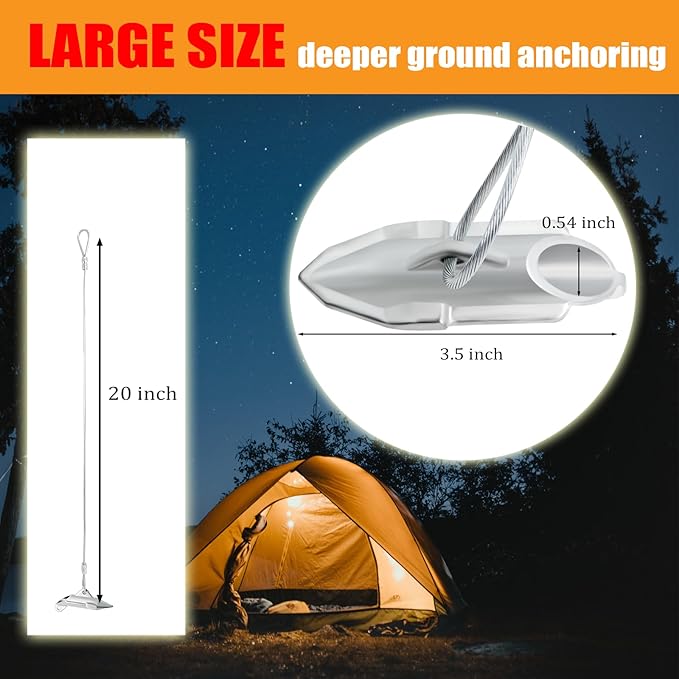 30 Inch Earth Anchors,1000LBS Ground Earth Anchors for Trapping ，Securing Camping Tents， Sheds ，Swing Set Green House Easy to Use (20 Pack)