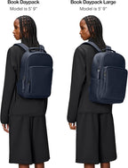RAINS Book Daypack - Navy Laptop Backpack for Men and Women, Waterproof Black Minimalist Commuter Bag with 15” Laptop Room, Front Zip Pocket - 2 Year Warranty