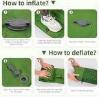 Camping Sleeping Pad, Extra Thick 5 Inch Camping Mat with Pillow Built-in Foot Pump Inflatable Sleeping Pads Compact for Camping Backpacking Hiking Traveling Tent