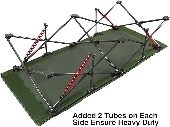 REDCAMP Oversized Camping cots for Adults 500lbs,33'' Extra Wide Tall Sleeping Cots Heavy Duty, XL Cots Portable for Outdoor Indoor Office, Green