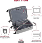 SwissGear 7366 Signature Hardside Expandable Luggage with Spinner Wheels, TSA Lock, Cup-Holder, Grey, 2-Piece Set (19/27)