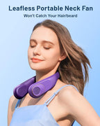 SWEETFULL Portable Neck Fan 360° Cooling Bladeless Personal Fan | No Hair Twisting - 4000mAh USB Rechargeable Wearable Fan for Travel, Birthday Gifts for Men, Women, Mom, and Dad