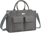 TOPDesign Heavy-Duty Canvas Tote Bag for Women, Adjustable Crossbody/Shoulder Handbag with 9 Pockets, Everything Tote