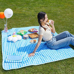 Extra Large Picnic Blanket Beach Blankets, Outdoor Foldable Waterproof Sand Mat for Beach Camping Hiking Travel Family Concerts Grass Park Music Festival Lawn Mats (Blue, 80x80inch)