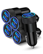 AILKIN [5pcs] Car Charger Adapter, USB Multi Port Cigarette Lighter Fast Charging Power Block Plug for iPhone 17 16 15 14 13 Pro Max, Samsung Galaxy S25 S24 Ultra S8, 3.4A Dual Cargador Carro for Car