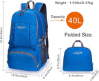 G4Free 40L Lightweight Packable Hiking Backpack, Waterproof Travel Daypack