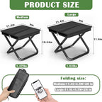 Camping Stool Pocket Chair, Lightweight Portable Stool with Shoulder Strap, Capacity 220lbs for Adults Outdoor Hiking Fishing Travel-Large Black