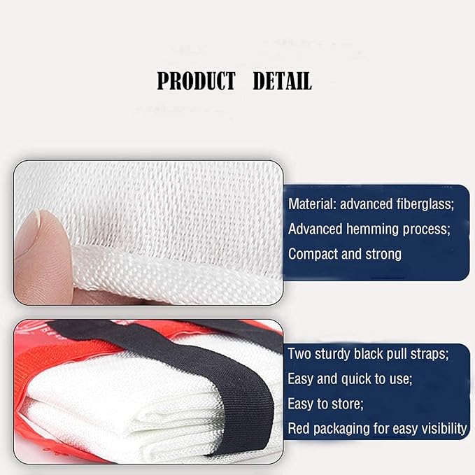 Tonyko Fiberglass Fire Blanket for Emergency Surival, Flame Retardant Protection and Heat Insulation with Various Sizes（3Pack (39.3×39.3 inches)）