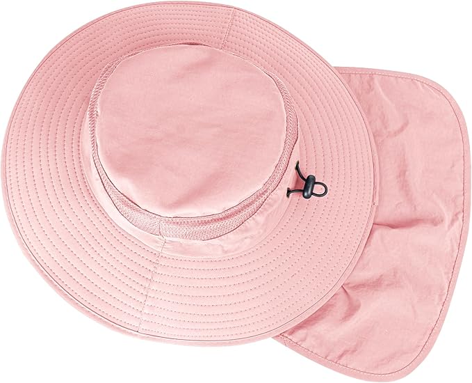 Sun Hats for Men Women Fishing Hat UPF 50+ Breathable Wide Brim Bucket Hats Summer UV Protection Safari Hat with Neck Flap