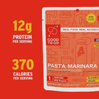 GOOD TO-GO Pasta Marinara (Single Serving) |Camping & Backpacking Food | Just Add Water Backpacking Meals | Good To-Go Dehydrated Meals Taste Better Than Freeze Dried Food