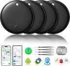 2026 Air Tracker Smart Tags Android & iOS-4 Packs,Dual System Bluetooth Luggag Tracker Keys Finder/Item Locator Work with Apple Find My (iOS)&Google's Find Hub(Android) for Key,Backpack,Luggage Black