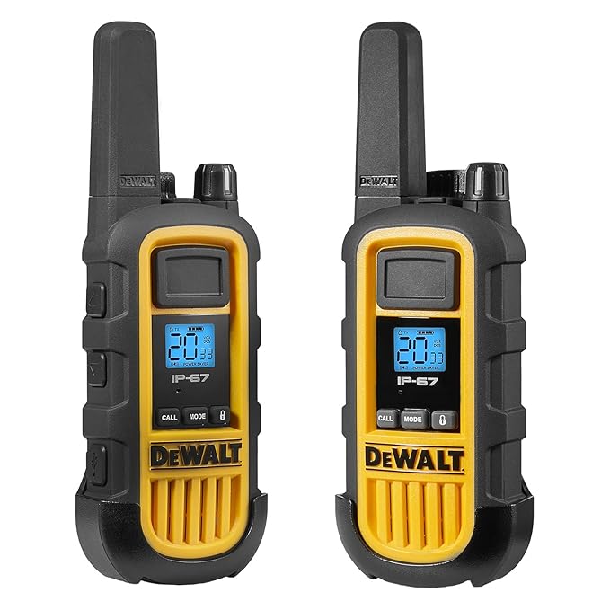 DEWALT FRS Walkie Talkies Long Range 2 Way Radio, 2 Watt, Waterproof & Rechargeable, 48 Pack with 8X Gang Chargers, 8DXFRS800-BCH6